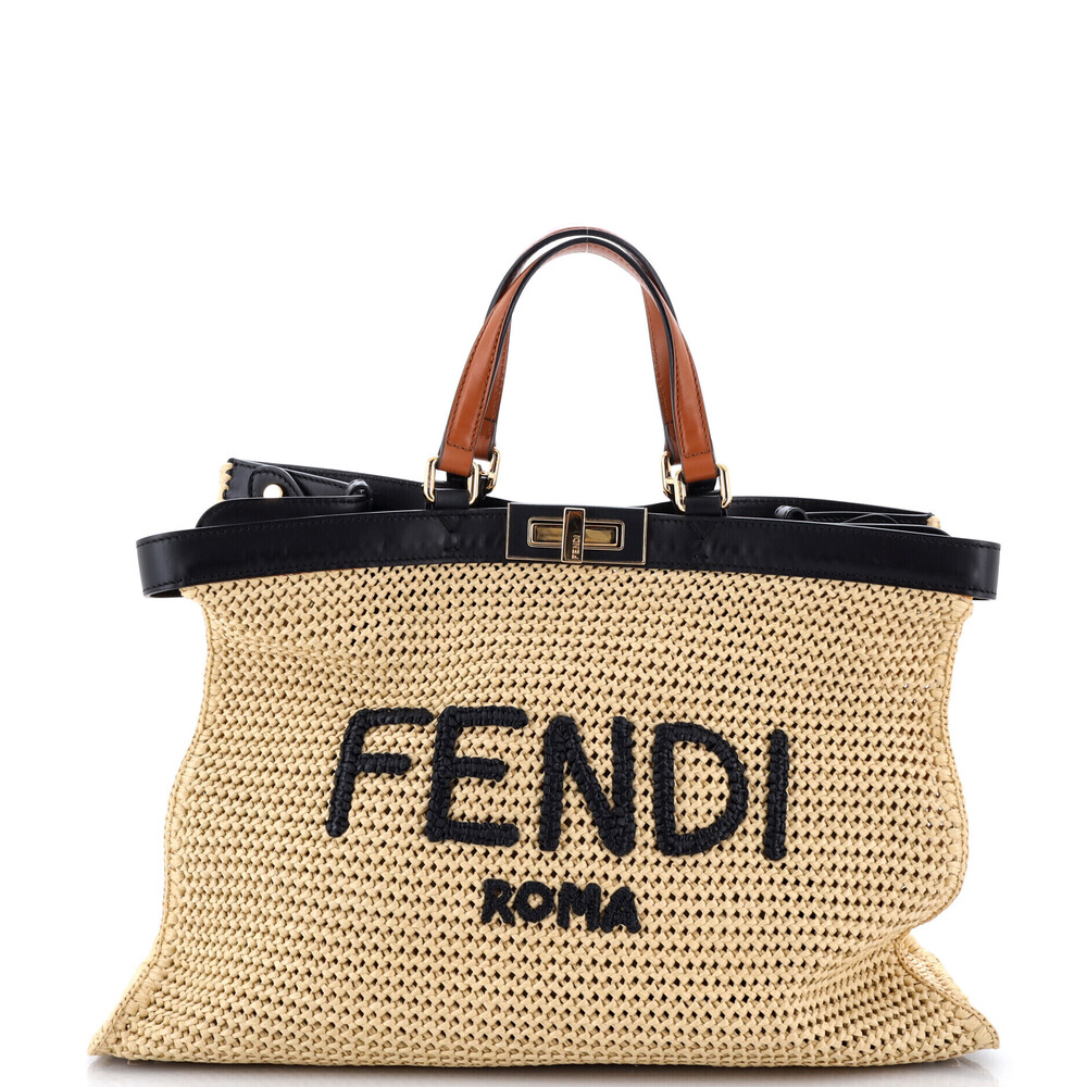 Fendi Medium Peekaboo X-Tote Raffia